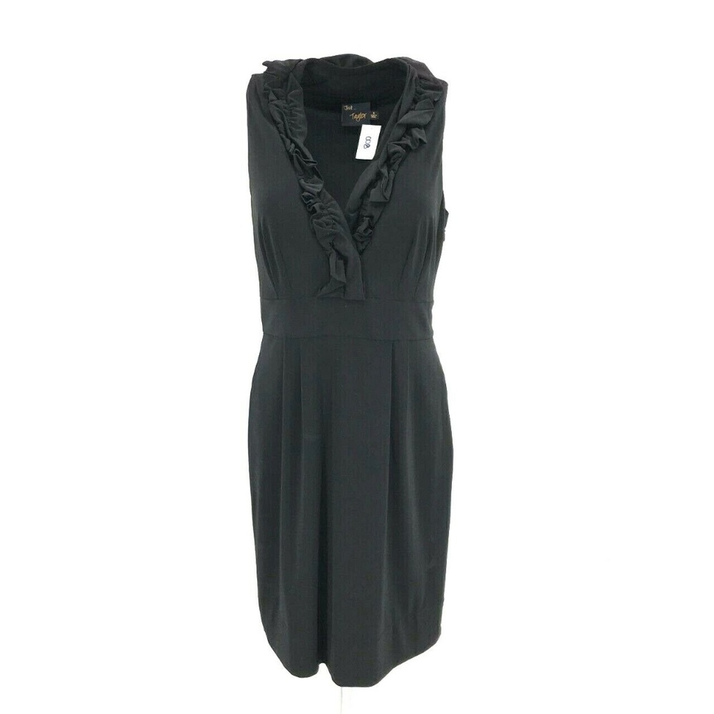 Just Taylor Sleeveless V Neck Ruffle Dress Size 6